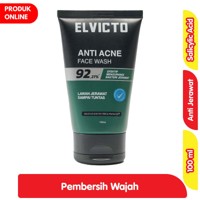 Promo Elvicto Pembersih Wajah Pria Anti Jerawat 100 ml Alfamart