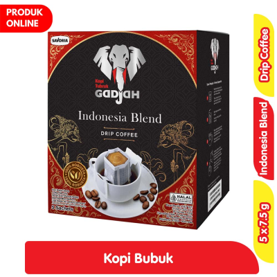 Promo Gadjah Kopi Tubruk Drip Indonesia Blend 5 x 7.5 g Alfamart