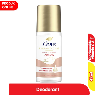 Promo Dove Deodoran Serum Roll On 3% Niacinamide + 10x Vitamin C&E 45 ml Alfamart