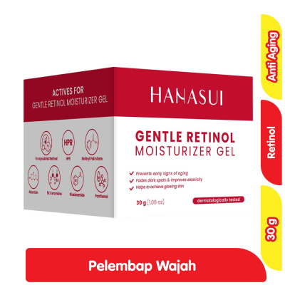 Promo Hanasui Gentle Retinol Moisturizer Gel Wajah Anti Aging 30 g Alfamart