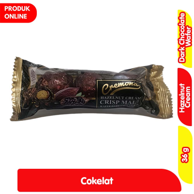 Promo Cremona Crisp Malt Cokelat Krim Hazelnut Wafer Dark Chocolate 36 g Alfamart