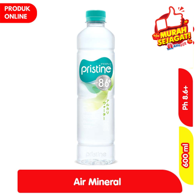 Promo Pristine 8.6+ Air Mineral Botol 600 ml Alfamart