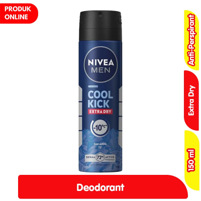 Promo Nivea Men Deodoran Spray Cool Kick Extra Dry 150 ml Alfamart