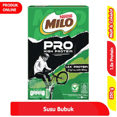 Promo Milo Pro Minuman Susu Bubuk Cokelat Protein 250 g Alfamart