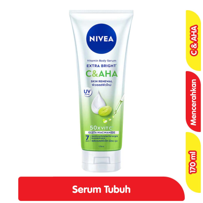 Promo Nivea Extra Bright Serum Eksfoliasi Tubuh Vitamin C & AHA 170 ml Alfamart