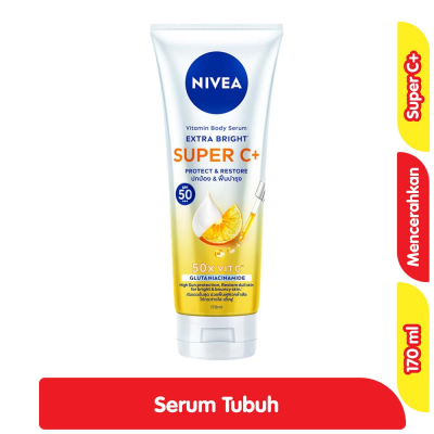 Promo Nivea Extra Bright Serum Pelembap Tubuh Vitamin Super C+ SPF 50 170 ml Alfamart