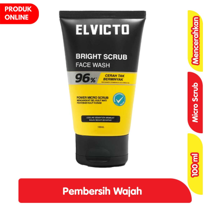 Promo Elvicto Pembersih Wajah Pria Bright Scrub 100 ml Alfamart