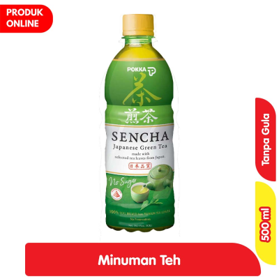 Promo Pokka Minuman Teh Hijau Tanpa Gula Sencha Botol 500 ml Alfamart