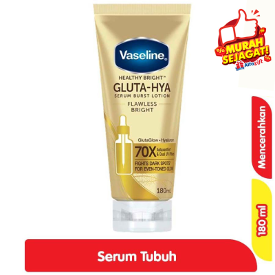 Promo Vaseline Gluta-Hya Serum Tubuh Flawless Bright 180 ml Alfamart