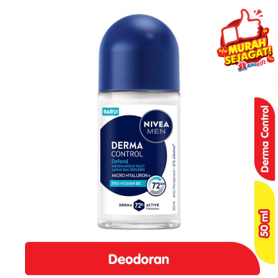 Promo Nivea Derma Control Deodoran Roll On Pria Defend 50 ml Alfamart