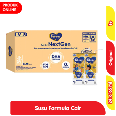 Promo Bebelac Susu Formula Cair Rasa Plain Kotak 24 x 165 ml - Karton Alfamart