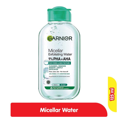 Promo Garnier Micellar Peeling Water 1% AHA + PHA 125 ml Alfamart