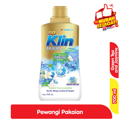 Promo So Klin Liquid Nature Detergen Cair Teh Hijau & Melati 700 ml Alfamart