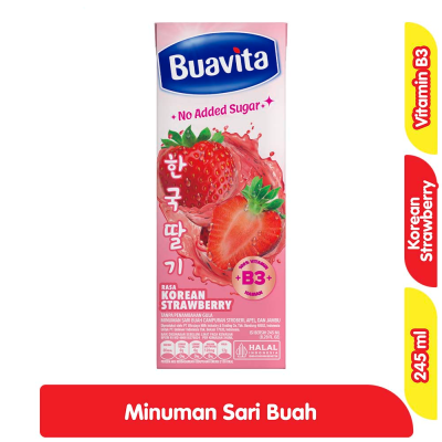 Promo Buavita Minuman Sari Buah Korean Strawberry 245 ml Alfamart