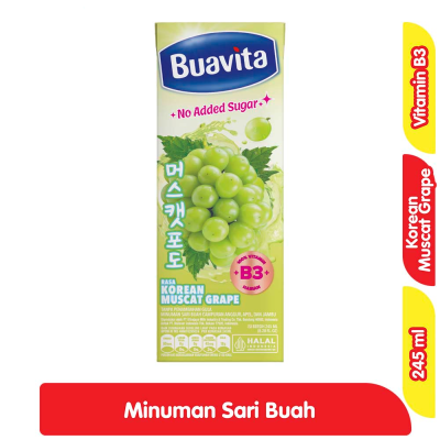 Promo Buavita Minuman Sari Buah Korean Muscat Grape 245 ml Alfamart