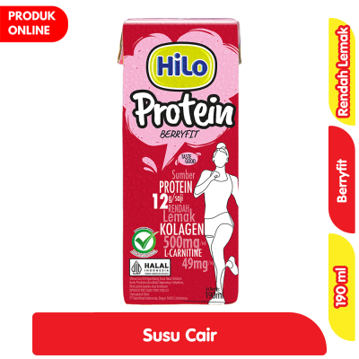 Promo HiLo Protein Berryfit Susu Cair Kotak 190 ml Alfamart