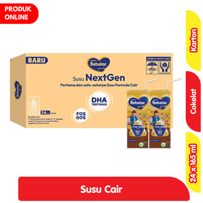 Promo Bebelac Susu Formula Cair Rasa Cokelat Kotak 24 x 165 ml - Karton Alfamart