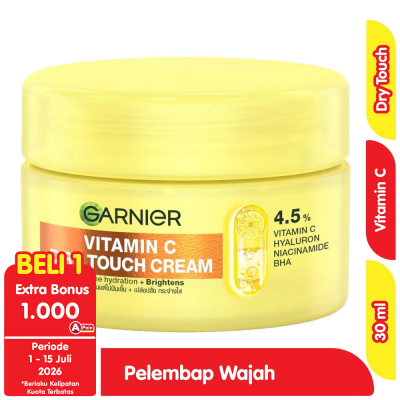 Promo Garnier Mochi Dry Touch Krim Pelembap Wajah Vitamin C 30 ml Alfamart