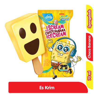 Promo Campina SpongeBob Squarepants Es Krim Fantastic Choco Banana Stick 70 ml Alfamart