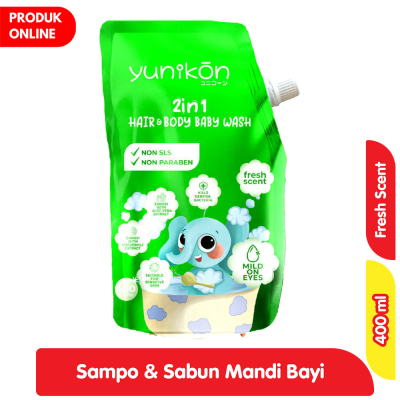 Promo Yunikon Sabun Mandi & Sampo Bayi Fresh Scent Refill 400 ml Alfamart