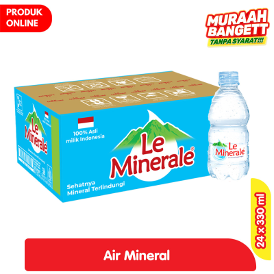 Promo Le Minerale Air Minum Botol 24 x 330 ml - Karton Alfamart