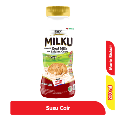 Promo Milku Susu UHT Cair Marie Biskuit Botol 200 ml Alfamart