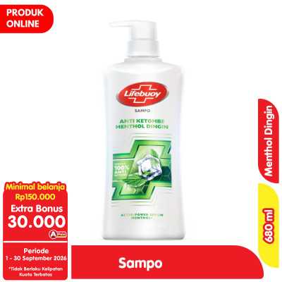 Promo Lifebuoy Sampo Anti Ketombe Menthol Dingin Botol 680 ml Alfamart