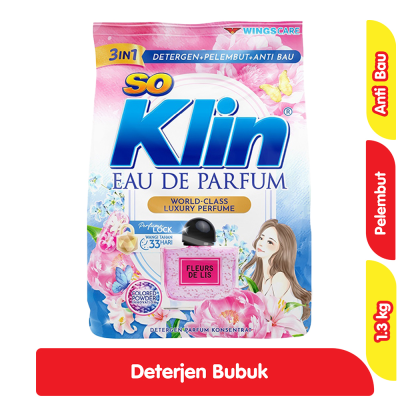 Promo So Klin Deterjen Bubuk Eau de Parfum Fleurs de Lis 1.3 kg Alfamart