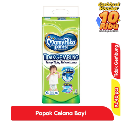 Promo MamyPoko Popok Celana Bayi Tidak Gembung XL 40 pcs Alfamart