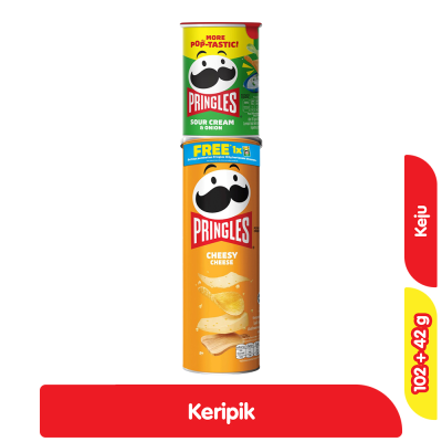Promo Pringles Keripik Kentang Keju Cheesy Kaleng 102 g + 42 g Alfamart