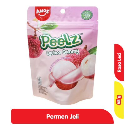 Promo Amos Peelz Permen Jeli Rasa Buah Leci 65 g Alfamart