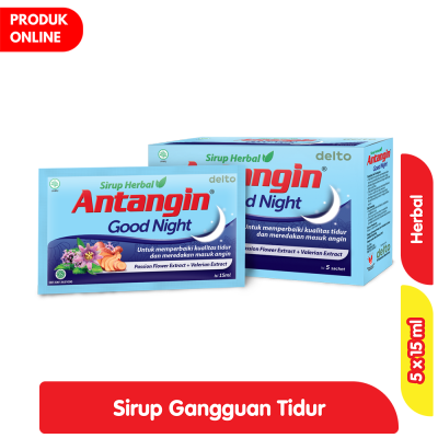 Promo Antangin Good Night Sirup Herbal Suplemen Gangguan Tidur 5 x 15 ml Alfamart