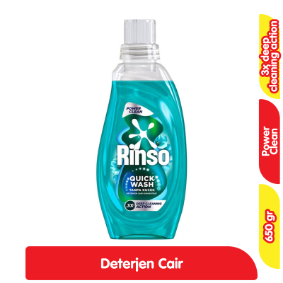 Promo Rinso Power Clean Quick Wash Detergen Bubuk 650 g Alfamart
