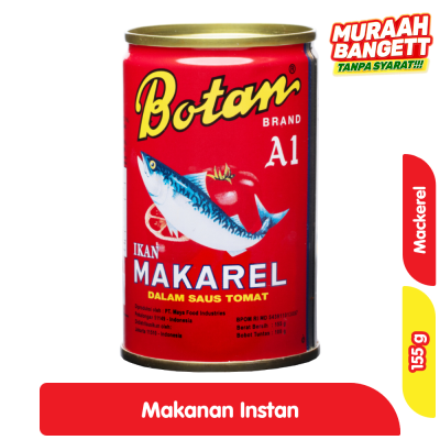 Promo Botan Sarden Mackerel Saus Tomat Kaleng 155 g Alfamart
