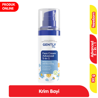 Promo Gently Baby Krim Wajah Bayi Advanced 5 in 1 30 g Alfamart
