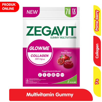 Promo Zegavit Gummy Multivitamin Glowme Collagen Pome-Berry 7 s Alfamart