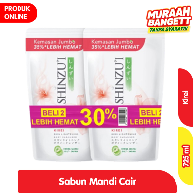 Promo Shinzu'i Skin Lightening Sabun Mandi Cair Kirei Refill 725 ml x 2 pcs Alfamart