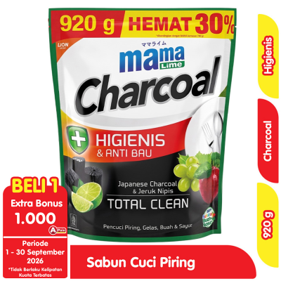 Promo Mama Lime Sabun Cuci Piring Charcoal 920 g Alfamart