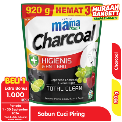 Promo Mama Lime Sabun Cuci Piring Charcoal 920 g Alfamart