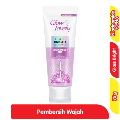 Promo Glow & Lovely Gel Pembersih Wajah Glass Bright 75 g Alfamart