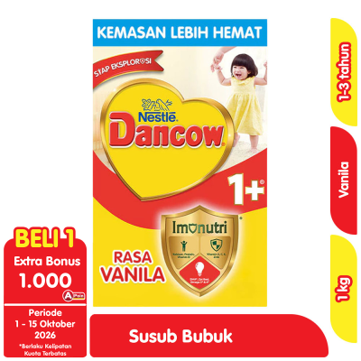 Promo Nestle Dancow 1+ Imunuturi Susu Bubuk Pertumbuhan Anak 1-3 tahun Vanila 1 kg Alfamart