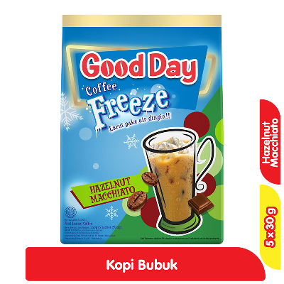 Promo Good Day Kopi Freeze Hazelnut Macchiato Sachet 5 x 30 g Alfamart