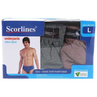 Scorlines Underpants Celana Dalam Pria Classic Brief  L 3 pcs