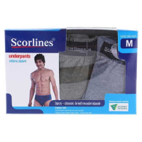 Scorlines Underpants Celana Dalam Pria Classic Brief M 3 pcs