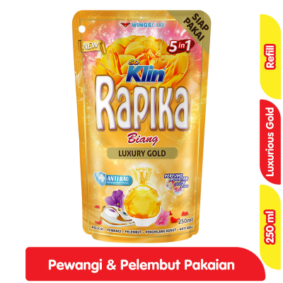 Rapika Biang Pelicin, Pewangi & Pelembut Pakaian Luxury Gold 250 ml