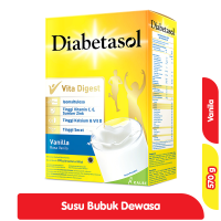 Promo Harga Diabetasol Special Nutrition for Diabetic Vanilla 600 gr - Alfamart